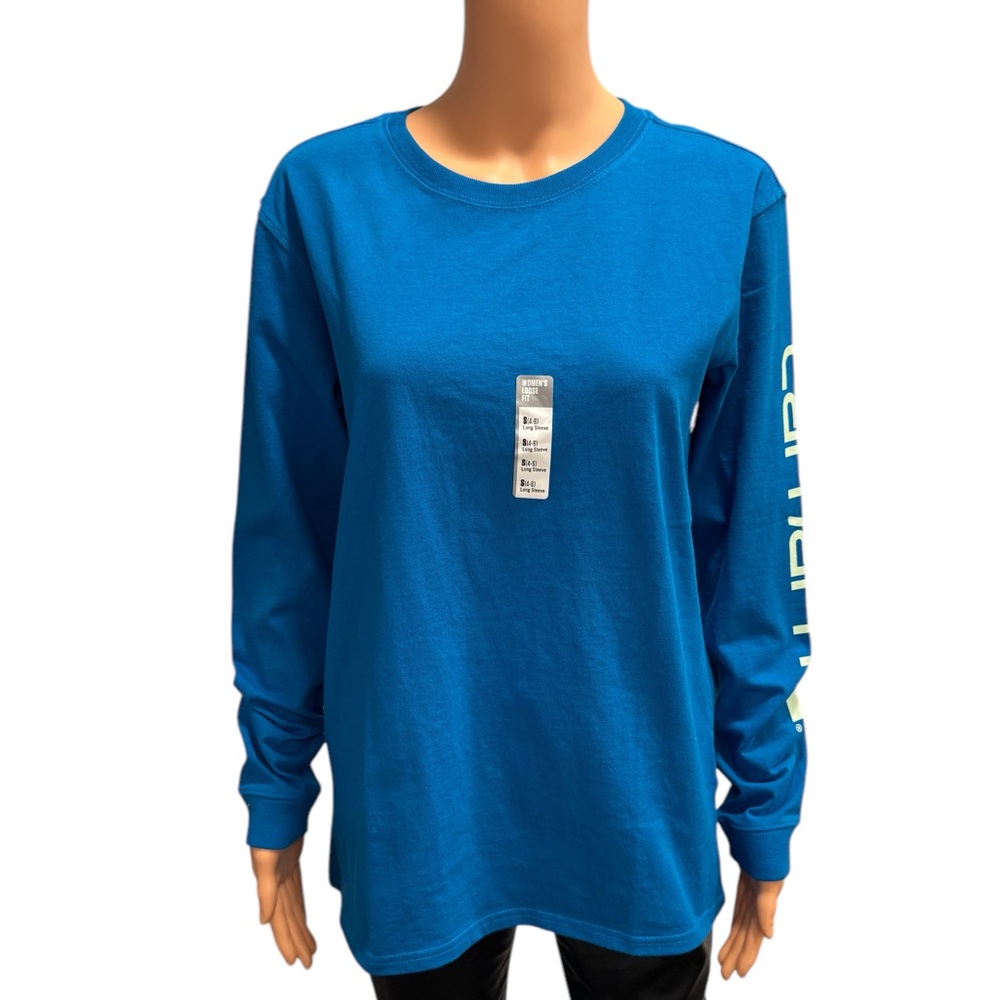 CARHARTT Long Sleeve Heavyweight Loose Fit Logo Sleeve Graphic T-Shirt NWT Small - Picture 1 of 8